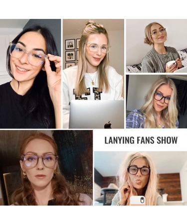 2-Pack Oversized Blue Light Blocker Glasses for Women - Square Computer Eyeglasses in Black and Clear - Reduce Eye Strain - Buy Online on GoSupps.com