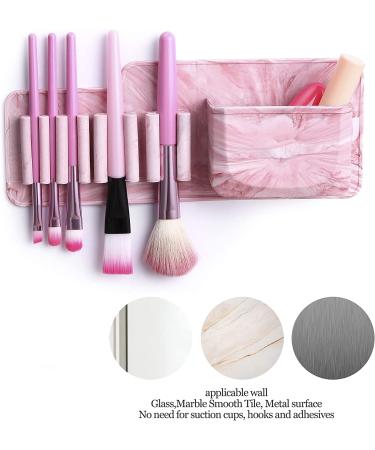 Silicone Wall Mounted Makeup Brush Holder - Brushes Storage Organizer for Bathroom - Mounts to Mirror or Tile - Toothbrush Holder - Buy Online on GoSupps.com