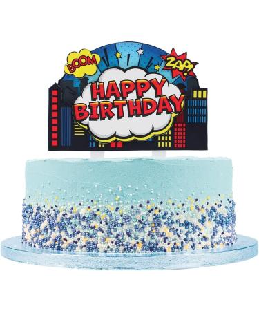 Culpitt Gumpaste Superhero HAPPY BIRTHDAY Cake Topper 160mm 3 Layer Decoration For a Fun Colourful Time-Saving - 160 x 21381 Multicolour Superhero Birthday - Buy Online on GoSupps.com