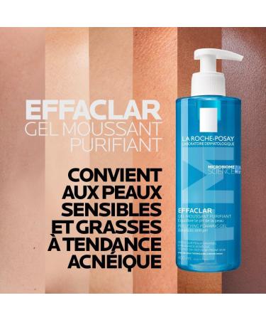La Roche-Posay | Effaclar gel moussant purifiant nettoyant peau grasse | Nettoyant visage | Nettoie purifie & r duit les imperfections | Pour peaux grasses sensibles & acn iques | Lot de 2 x 400ml - Buy Online on GoSupps.com