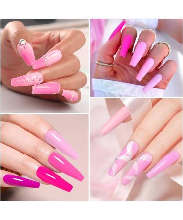 Yueshop Pink Series Gel Nail Polish Kit - 6 Colors Set for Long-Lasting Nail Art - Neon Pink, Light Pink, Hot Pink, Cream Pink, Purple - UV/LED Soak Off Varnish for Spring/Summer - Buy Online on GoSupps.com