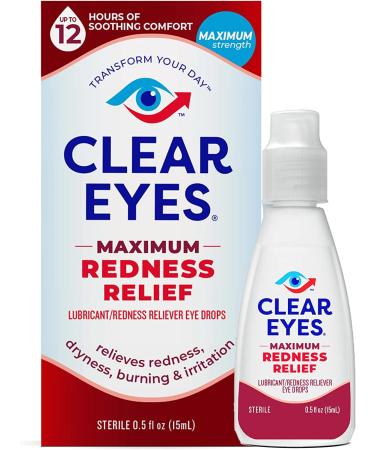 Clear Eyes Maximum Redness Relief Eye Drops - 0.5 oz Pack of 6