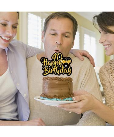 13P Black and Gold 40th Birthday Cake Toppers for Women Men Personalised Happy Birthday Cake Toppers Cupcake Decorations Black Gold Glitter Paper Fairy Cake Toppers for Her Him Birthday Party Supplies - Buy Online on GoSupps.com