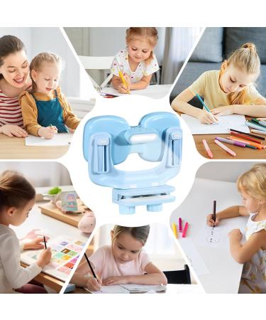 Writing Posture Corrector - Desk Writing Vision Protector with Light - Adjustable Height Double Chest Support Back Straightener Support for Students Vision Protection Sky Blue - Buy Online on GoSupps.com