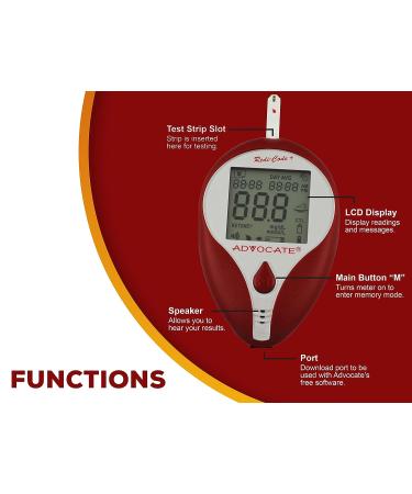 Advocate Redi-Code Plus Blood Glucose Meter - Home Care Glucometer Kit - Buy Online on GoSupps.com