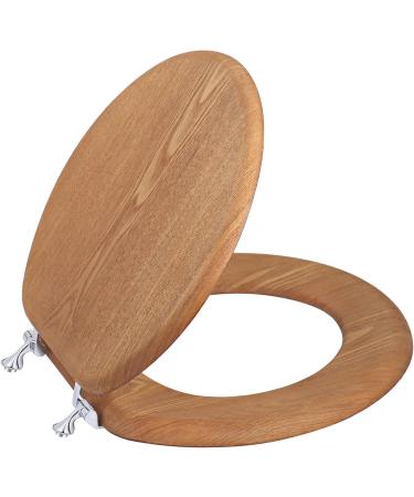 Burlywood Round Wooden Toilet Seat for American Standard Size - Easy to Install - Buy Online on GoSupps.com