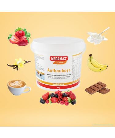 Megamax Build-Up Food 3kg - Forest Fruit Protein Powder for Muscle Gain & Weight Gain | Ideal Carbohydrate Drink - Buy Online on GoSupps.com