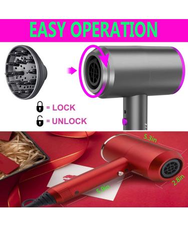 SUYOOULIN Ionic Hair Dryer with Diffuser Powerful AC110V 2000W Professional Blow Dryer with 2 Nozzles 2 Speed 3 Heating Cold Settings for Home Salon Travel Woman(Grey) - Buy Online on GoSupps.com