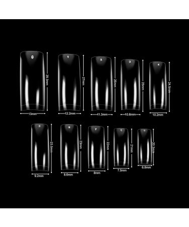 VIVACE Clear Royal Salon 500 Artificial False Gel Nail Tips with Case | 10 Sizes - Nail Shop/Salon - Buy Online on GoSupps.com
