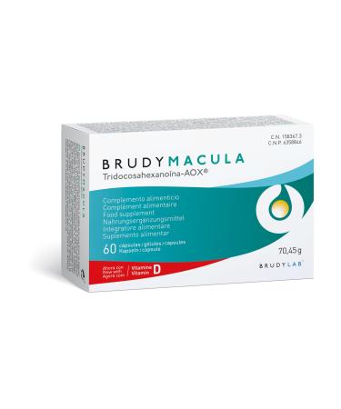 BRUDY LAB Brudy Macula - Acides gras Omega 3 DHA EPA DPA Lut ine et min raux - R duit le stress oxydatif dans la d g n rescence maculaire li e l' ge (DMLA) - 60 g lules