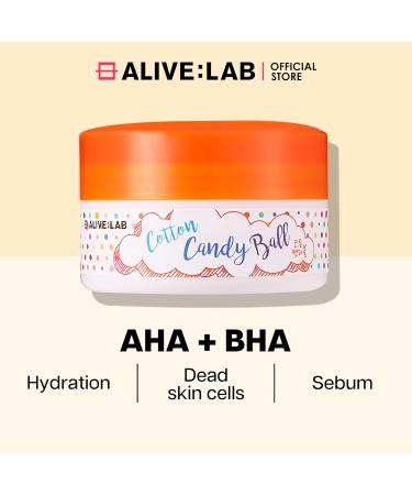 ALIVELAB Cotton Candy Ball Exfoliating Pads - Salicylic Acid Facial Peels for Blackheads & Dead Skin Soothing Acne Treatment (1.69 fl. oz) - International Shipping Available - Buy Online on GoSupps.com