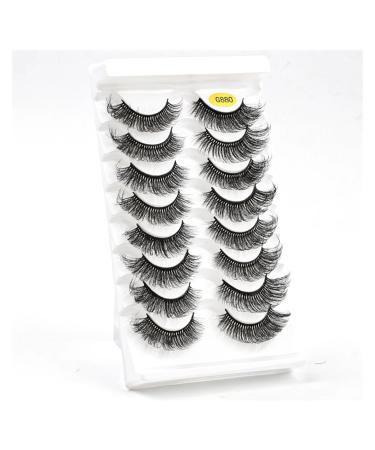 UAMOU 5/50 Boxes Russian Strip Lashes DD Curl Lashes 8 pairs 3D Mink Eyelashes Natural Fluffy False Eyelashes Extension Cheerfully (Color : 8Pairs G880 Size : 40 Boxes)