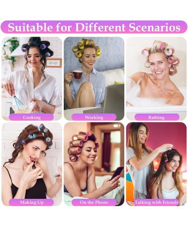 Qinzave 52PCS Jumbo Hair Rollers with Storage Bag: Self Grip Rollers in 5 Sizes, Stainless Steel Clips, Heatless Hair Roller Set for Long, Medium, Short Hair - Buy Online on GoSupps.com