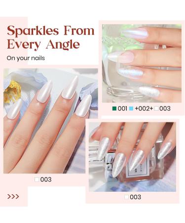 MIZHSE 15ml Quick Dry Nail Polish Blue White Pearl Nail Polish Varnish Glitter Holographic Nail Art Fingernail and Toenail Polish Manicure DIY at Home - Buy Online on GoSupps.com