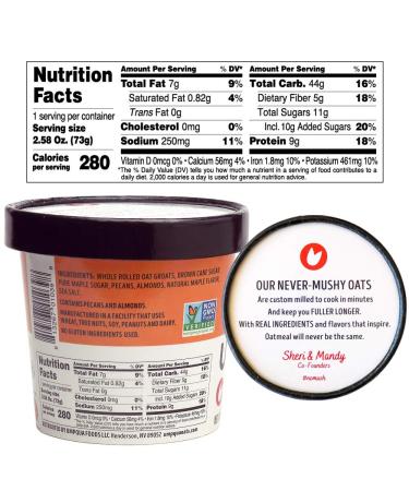 Umpqua Oats Maple Pecan Premium Oatmeal Cups - Pack of 8 | Custom Milled, Non-GMO, All Natural & No Mush - Buy Online on GoSupps.com