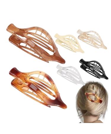 Duck Billed Hair Clips | Vintage French Design Alligator Hair Clip | Strong Hold Hair Clips Barrettes Accessories Ultra Light No Slip Hair Tongs for Women Girls Transparent Color