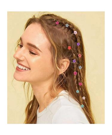 Horlon Small Flower Hair clips Sparkling Crystal Stone Hair claw clips For girls 6 color 24 Pcs tick & Thin hair accessories for women accessories styling cute hair clips Mini