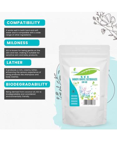 Sodium cocoyl isethionate SCI - 100/200/300 Gr - used in various bath preparations suitable for sensitive skin (100 Gr) - Buy Online on GoSupps.com