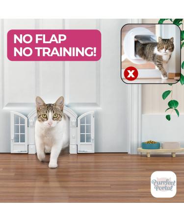 Purrfect Portal French Cat Door - Stylish Interior Door for Average-Sized Cats | Easy DIY Setup | Secured Installation | No Training Needed - 7.13 x 8.32 - Buy Online on GoSupps.com