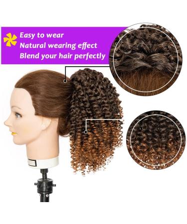 Afro Kinky Curly Ponytail for Women Drawstring Ponytail Synthetic Hair Extension Afro Drawstring Curly Pony tail with Clip in Hairpiece (T1B/30# 12 inches) 12 inches T1B/30# - Buy Online on GoSupps.com