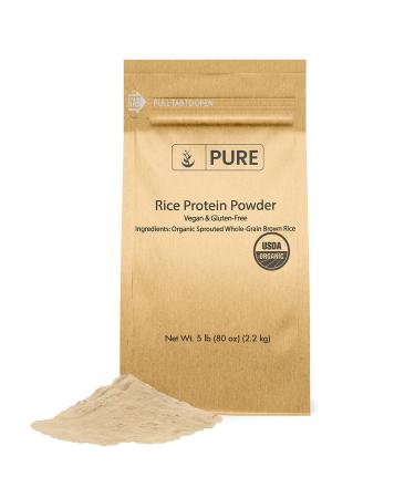 Rice Protein Powder (5 lb) Sustainably Sourced, Vegan & Gluten-Free, Made of Sprouted Brown Rice, Post-Training Recovery, Eco-Friendly Packaging 5 Pound (Pack of 1)