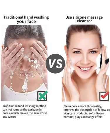 Men's Silicone Face Scrubber - Waterproof Facial Cleansing Brush for Exfoliating and Skin Care (Black) - Buy Online on GoSupps.com
