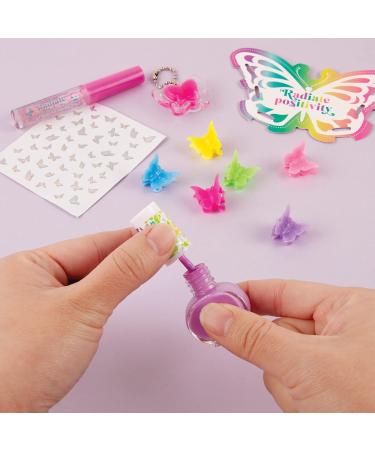 Make It Real Butterfly Dreams Cosmetic Set - 11 Pieces for Tweens & Girls | Includes Hair Clips Polish Stickers & Lip Gloss - Perfect for Kids Ages 8 - Buy Online on GoSupps.com