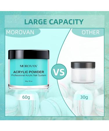 Morovan 4 Colors Acrylic Powder Set - Professional Nail Large Acrylic Powder 2oz for Nail Extension & 3D Art - Purple Blue Red Cyan - Buy Online on GoSupps.com