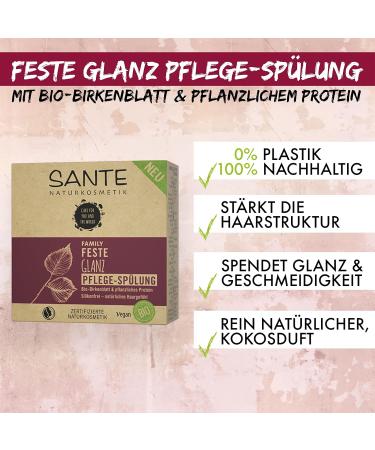 Sante Natural Cosmetics Fixed Conditioner for Dull & Normal Hair - Vegan Organic Birch Leaf & Herbal Protein 60g | Solid Gloss Care - Buy Online on GoSupps.com