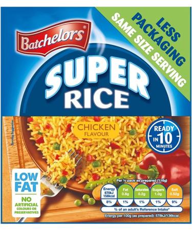  The Bramble Bay Batchelors Super Chicken Rice 90g | Delicious Meals Ready in Minutes | Suitable for Vegetarians | Low Fat | Pack of 10 - Buy Online on GoSupps.com