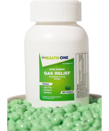 HEALTH ONE Extra Strength Gas Relief 125mg Simethicone 365 Softgels - Buy Online on GoSupps.com