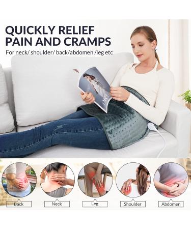 Aholard Electric Heating Pad - 30x16 Large Heat Pad for Back Pain Relief - 6 Heat Settings & Auto Shut Off - Moist/Dry Therapy for Shoulder & Neck - Washable - Buy Online on GoSupps.com