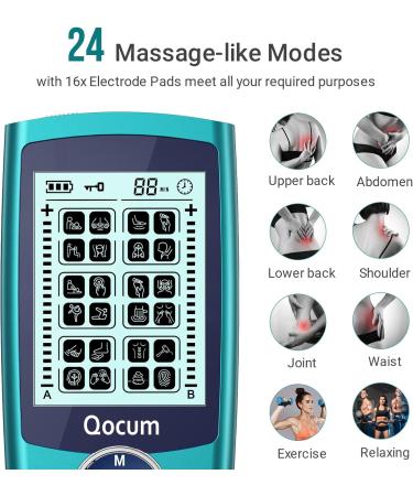 TENS Unit Muscle Stimulator - Dual Channel Pain Relief Therapy | 24 Modes 16 Pads - Ideal for Chronic & Acute Pain - Buy Online on GoSupps.com