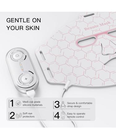 IBORRIA Led Face Mask Light Therapy Near infrared Red Light Therapy for Face Flexible Silicone Light Therapy Mask Red Light Therapy Mask for at Home Face Masks Skincare (Sleek White) - Buy Online on GoSupps.com
