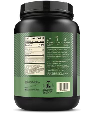 Optimum Nutrition Plant Based Protein Powder - Gluten Free Vegan Formula for Muscle Recovery - Creamy Vanilla Flavor - 20 Servings - Buy Online on GoSupps.com