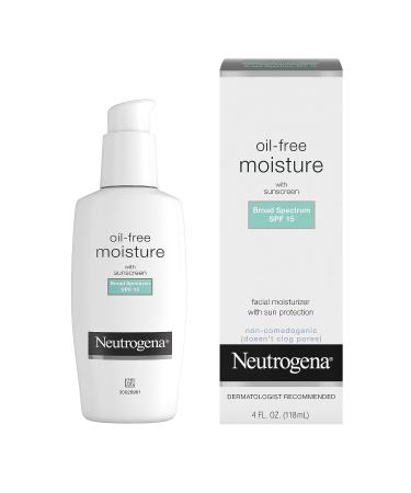 Neutrogena Oil-Free SPF 15 Facial Moisturizer & Neck Cream - Non-Greasy Formula with Glycerin - 4 fl. oz - Buy Online on GoSupps.com