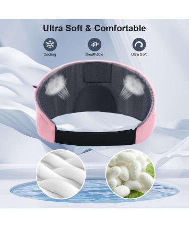 Bluetooth Sleep Headphones Eye Mask - Comfortable Headphones for Side Sleepers/Office/Travel - 14 Hrs Music Playing - Pink - Buy Online on GoSupps.com