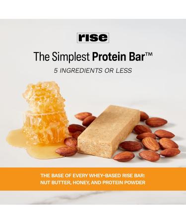 Rise Bar Almond Honey Protein Bars - 12 Pack (2.1 oz each) | Simple, Delicious Nutrition - Buy Online on GoSupps.com