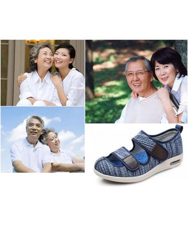 Yytcsjz Men's Diabetic Orthopedic Slippers - Adjustable Large Size Walking Shoes for Swollen Feet & Plantar Fasciitis - 7.5 Light Blue - Buy Online on GoSupps.com