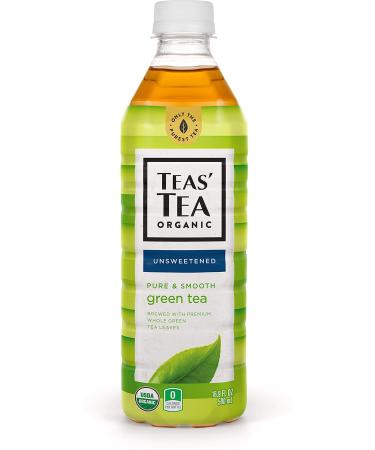 Teas' Tea Unsweetened Pure Green Tea, Organic, Sugar Free, 0 Calories, 16.9 Ounce (Pack of 12)