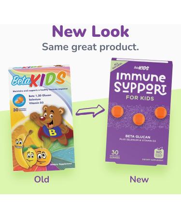 Beta Kids Immune Support Gummies with Beta Glucan, Selenium, and Vitamin D3 - 30 ct | All Natural, Non-GMO, Kids Chewable Vitamin - Buy Online on GoSupps.com