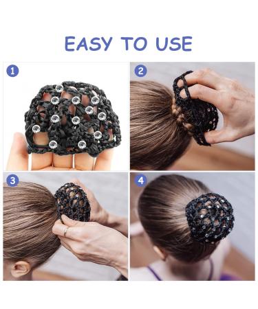 Premium Hair Nets for Perfect Hairstyles | 5-Piece Set | Bun & Ballet Styles with Rhinestones - Buy Online on GoSupps.com