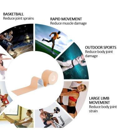 Extra Sticky 5m Kinesiology Tape - Waterproof Muscle Support for Exercise & Injury Recovery - Skin Color - Buy Online on GoSupps.com
