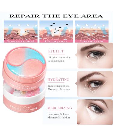 Sakura Eye Masks - 30 Pairs Collagen Gel Under Eye Patches for Wrinkles Dark Circles & Anti-Aging Skincare - Buy Online on GoSupps.com