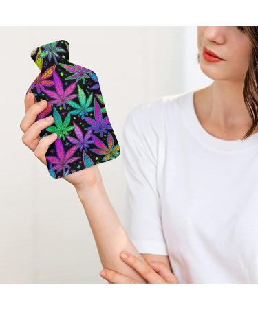 Colorful Leaves Hot Water Bottle with Plush Cover | Bed Hand Warmer for Adults & Kids - 26.5x15.3cm - Buy Online on GoSupps.com