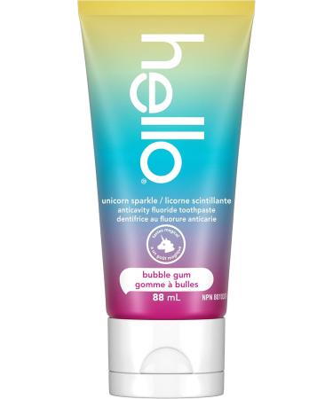 hello Kids Fluoride Toothpaste Vegan and Sls Free Unicorn Sparkle Natural Bubble Gum 88 mL Bubblegum 88 ml (Pack of 1) - Buy Online on GoSupps.com