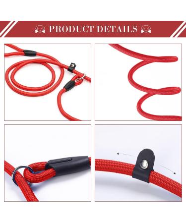 1Pc Nylon Dog Training Rope Slip Lead Dog Leash Durable Dog Traction Rope Durable Dog Traction Rope Suitable for Small Medium Dogs (Red) - Buy Online on GoSupps.com