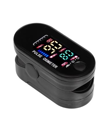 Pulse Oximeter fingertip LED display Blood Oxygen Monitor/oximeter UK oxygen monitor finger adults oxygen saturation monitor Pulse Rate measurement and Accurate Fast (SPO2) Reading (Black v1)