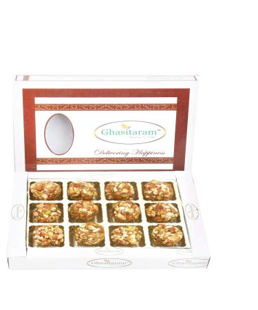 Ghasitaram Gifts Diwali Gifts Sweets- Ghasitaram's Roasted Dryfruit Laddoo in White Box