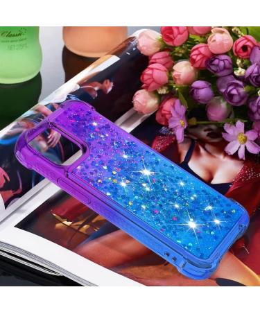 Buy Tivenfezk Nadoli Glitter Drive Sand Shell for iPhone 15 Plus | Shockproof Gradient Liquid Transparent Case with Bumper - Violet Blue - Buy Online on GoSupps.com